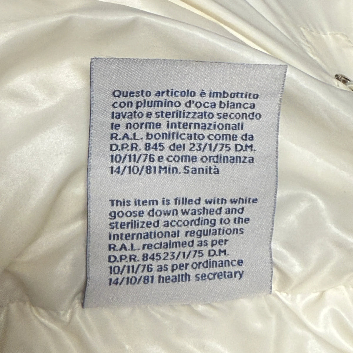 Moncler Grimblat Giubbotto Women's Puffer Jacket Off White size 2 / Medium - Lost Designer