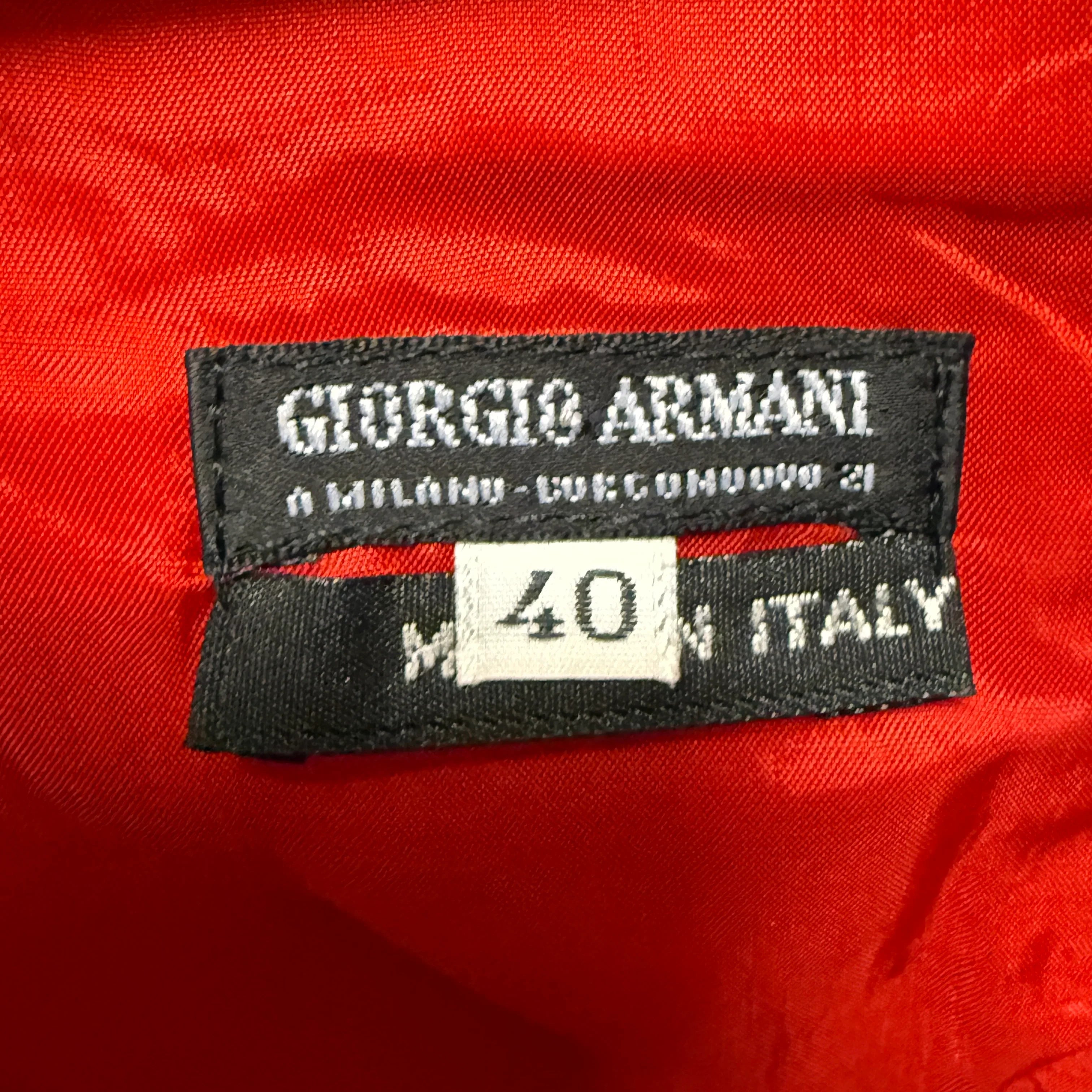Giorgio Armani Red Long-Sleeve Boat Neck Top Size 40 - Lost Designer