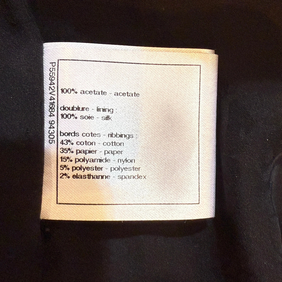 Chanel Bomber Striped Jacket Black Size 44 - Lost Designer
