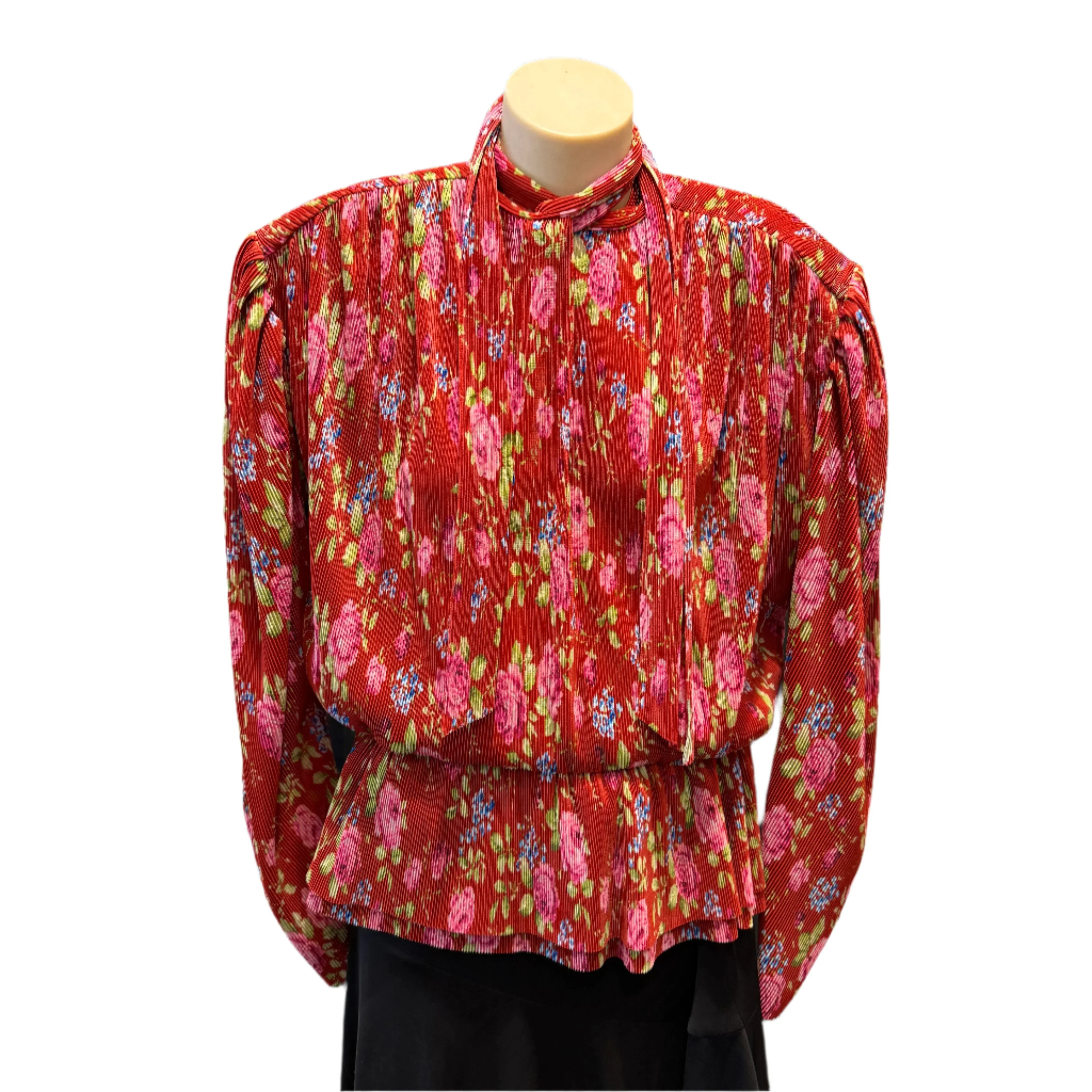 Balenciaga Pre-Fall 2017 Pleated Lavallière Blouse Floral 34 - Lost Designer