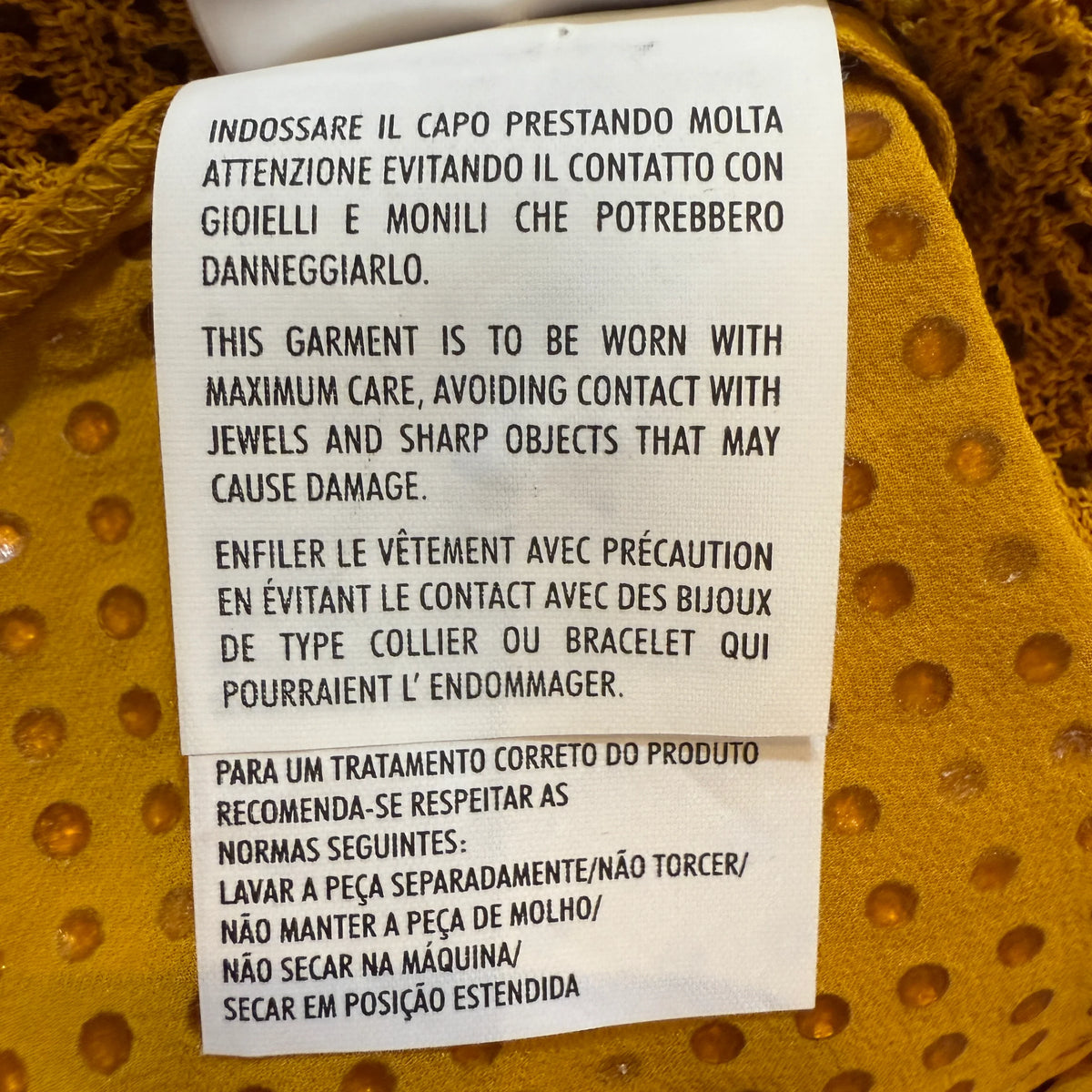 Gucci Mustard Studded Short Sleeve Silk Top Small - Lost Designer