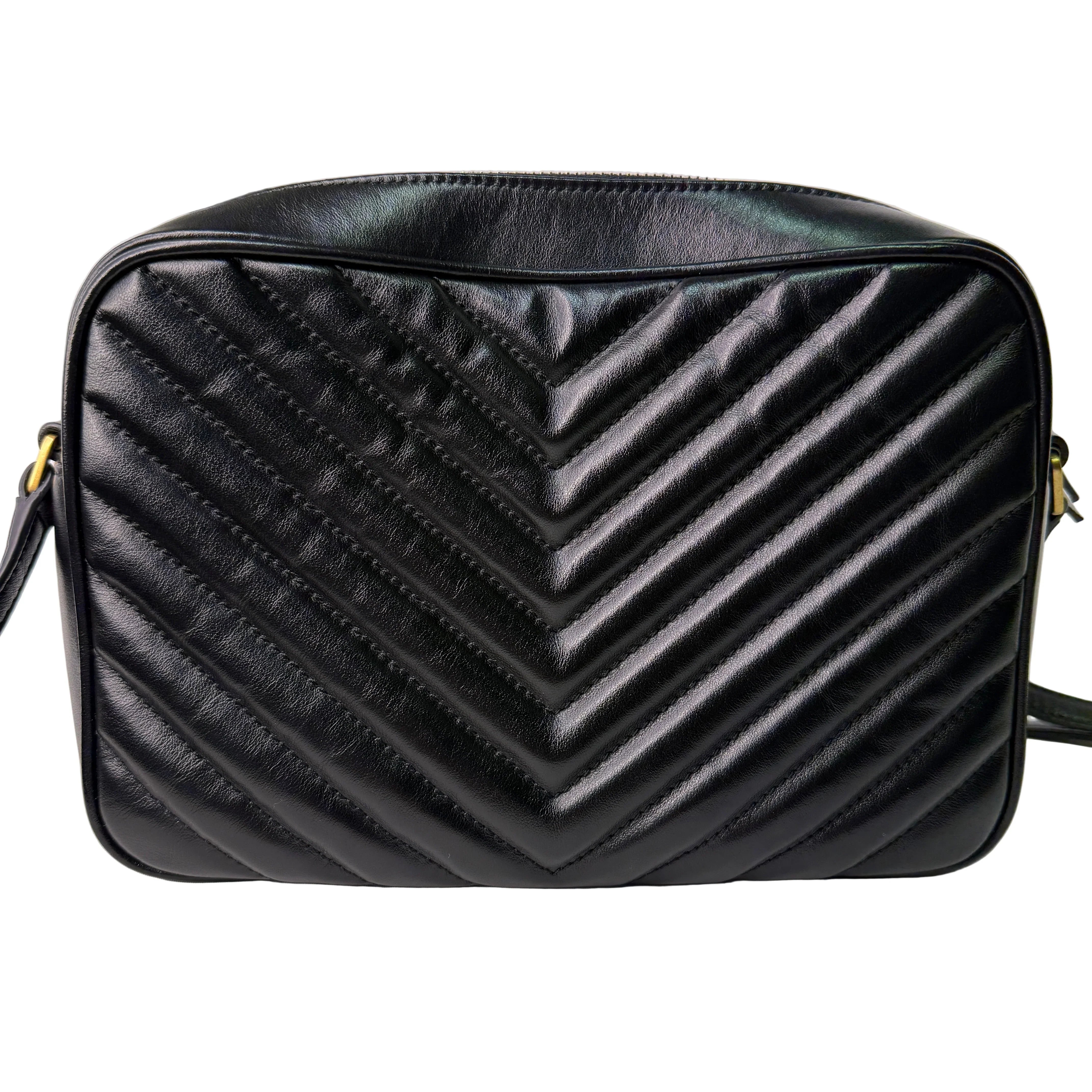 Saint Laurent Lou Quilted Camera Bag Leather Black - Lost Designer