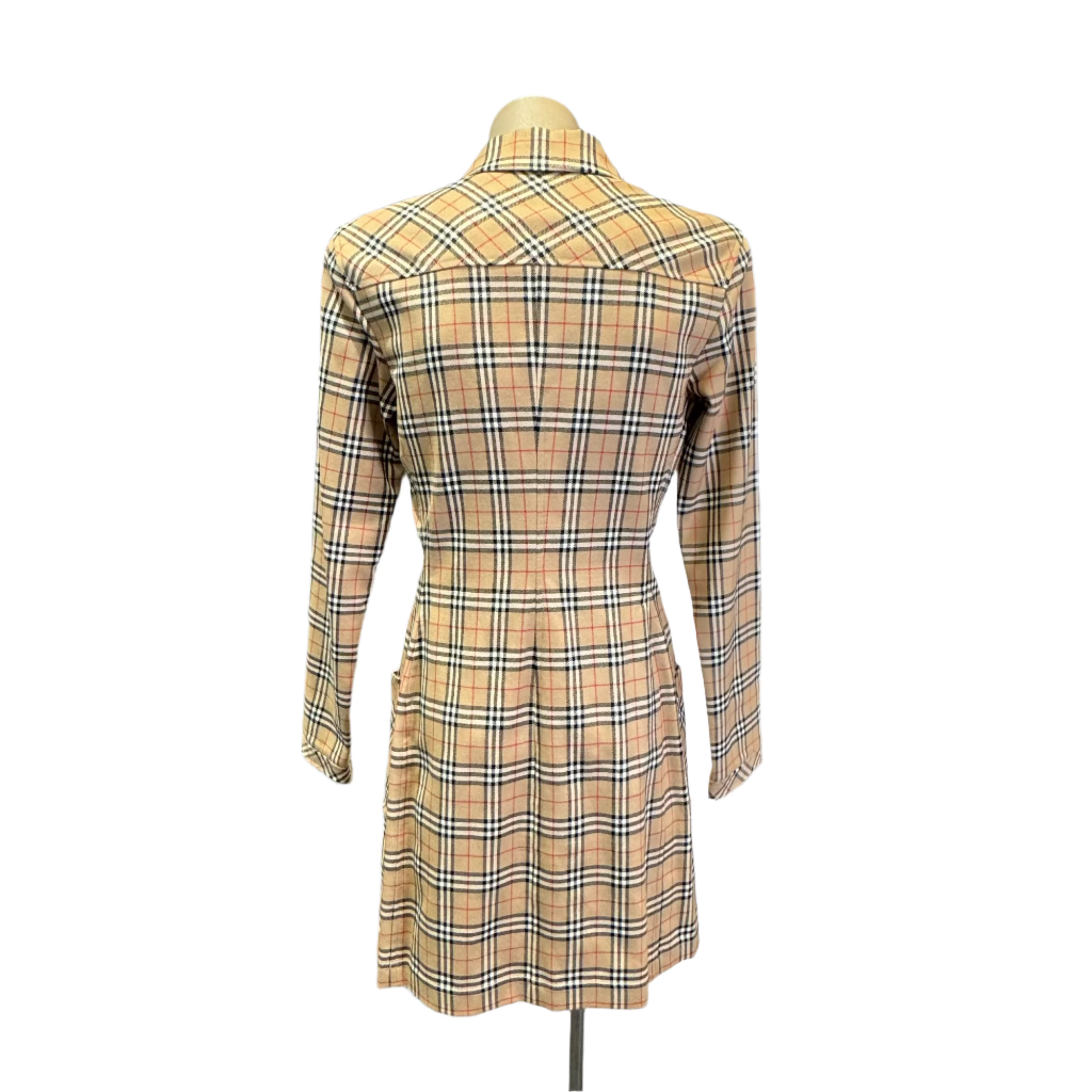 Burberry Check pocket dress long sleeve 38 - Lost Designer