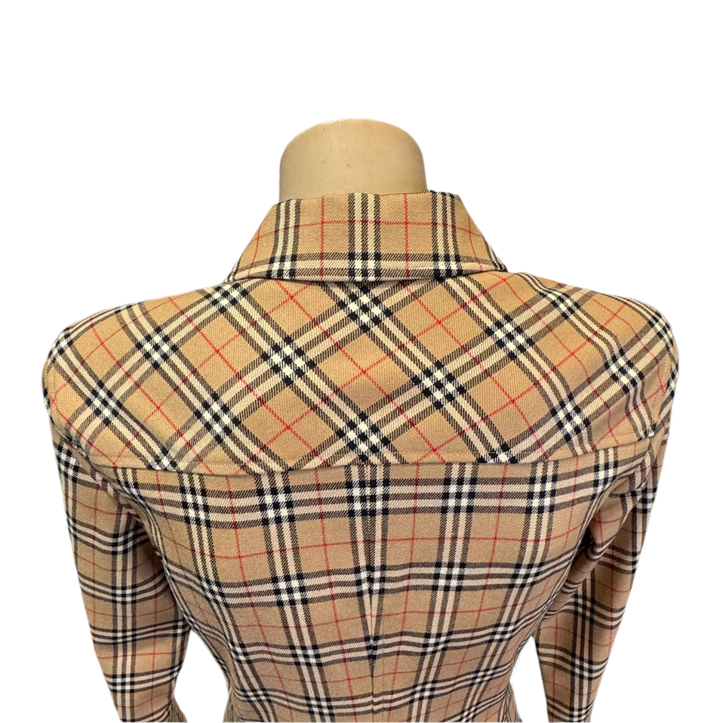 Burberry Check pocket dress long sleeve 38 - Lost Designer