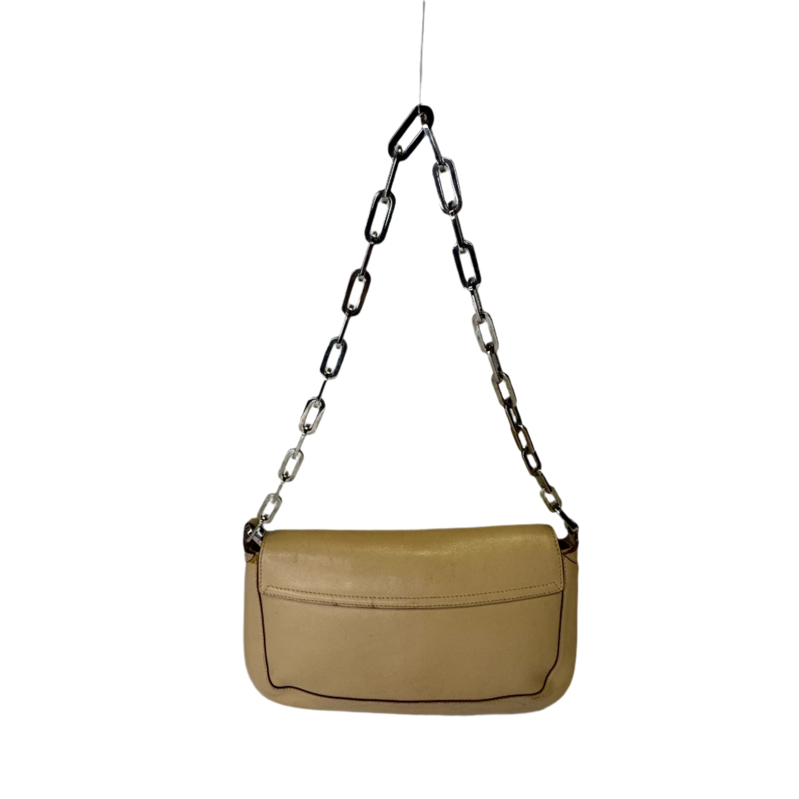 Gucci Chain Flap Shoulder Bag Leather beige - Lost Designer