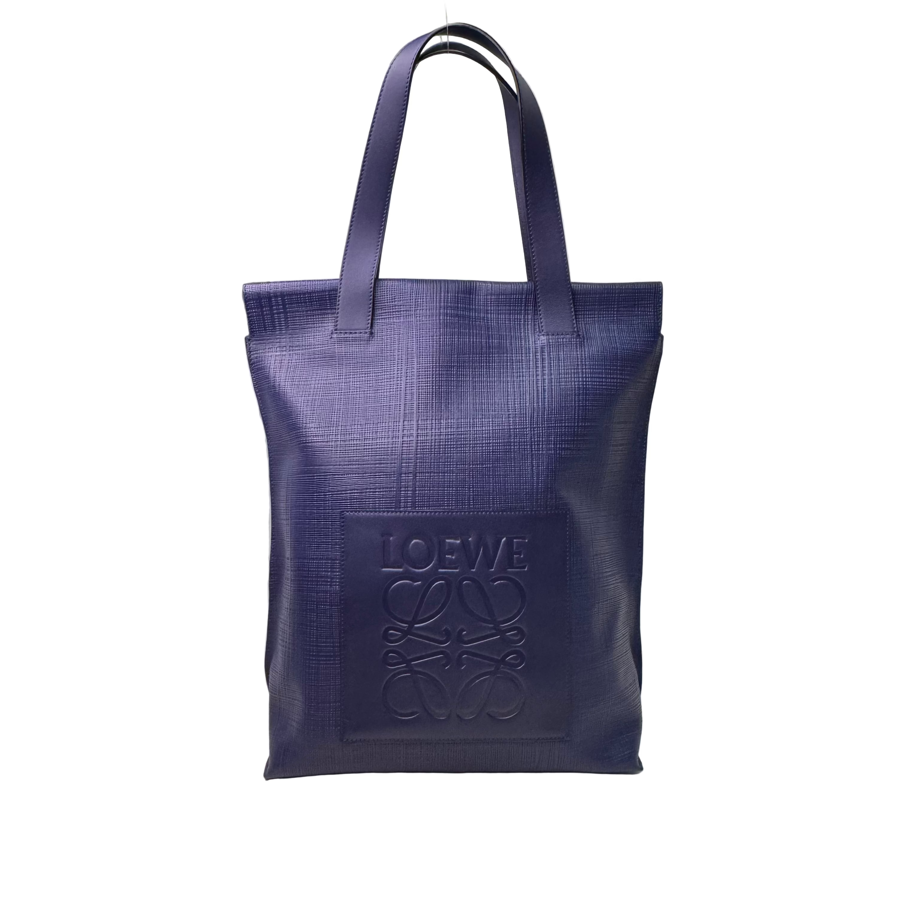 Loewe Shopper Tote Bag Leather Blue - Lost Designer