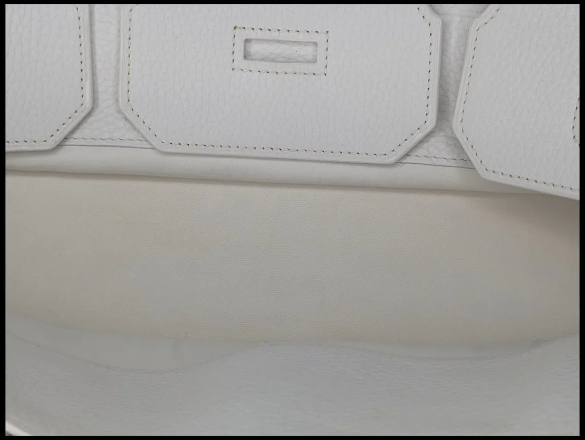 Hermès Birkin Shoulder 42 White Etoupe Clemence Palladium Hardware □J Stamp - Lost Designer