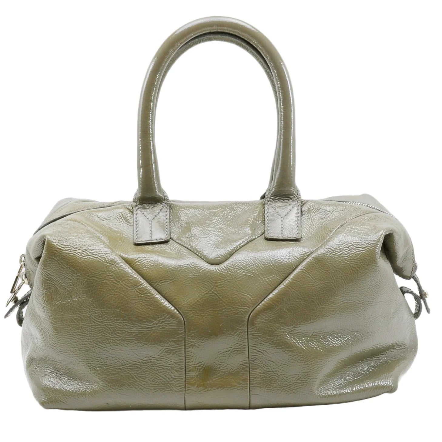 Saint Laurent Easy Patent Leather Boston Bag Olive - Lost Designer