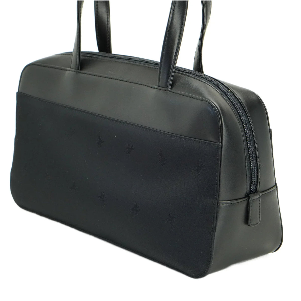 Burberry Nylon x Leather Checked Bag Black - Lost Designer