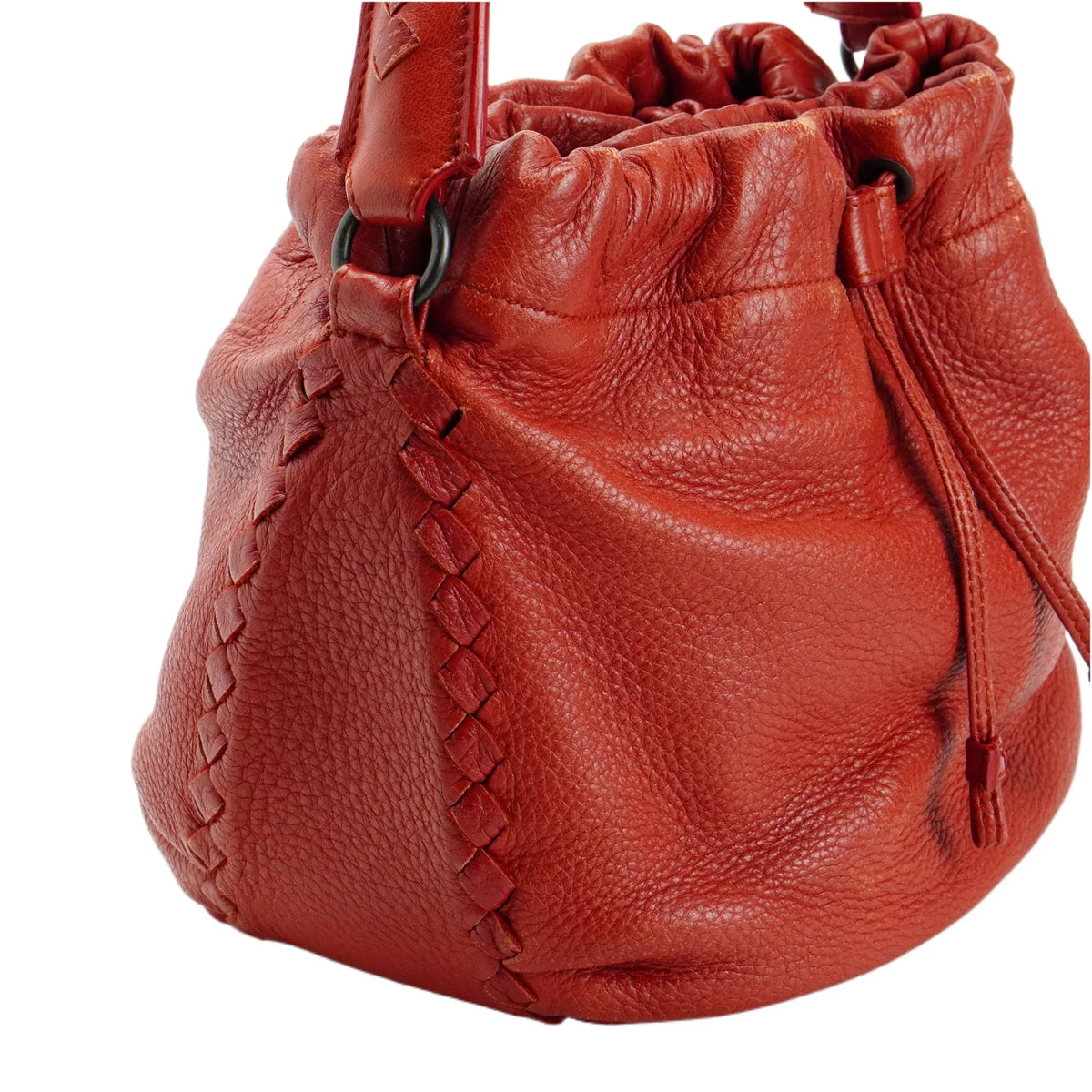 Bottega Veneta Double Drawstring Handbag Red - Lost Designer